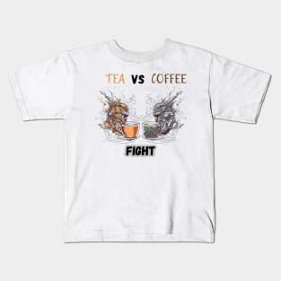 Team Tea vs. Team Coffee Design Kids T-Shirt